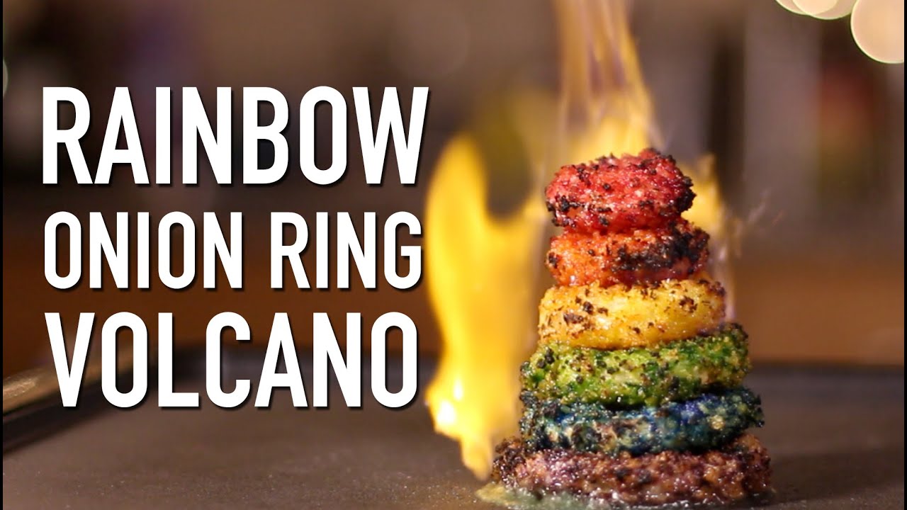 Rainbow Onion Ring Volcano *DO NOT ATTEMPT* | HellthyJunkFood