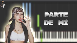 Video thumbnail of "Nicki Nicole - Parte de Mí | Instrumental Piano Tutorial / Partitura / Karaoke / MIDI"