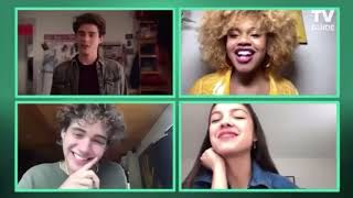 joshua bassett and olivia rodrigo reacting to i love you scene