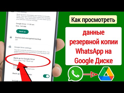 Как просмотреть данные резервной копии WhatsApp на Google Диске | найти резервные данные в WhatsApp