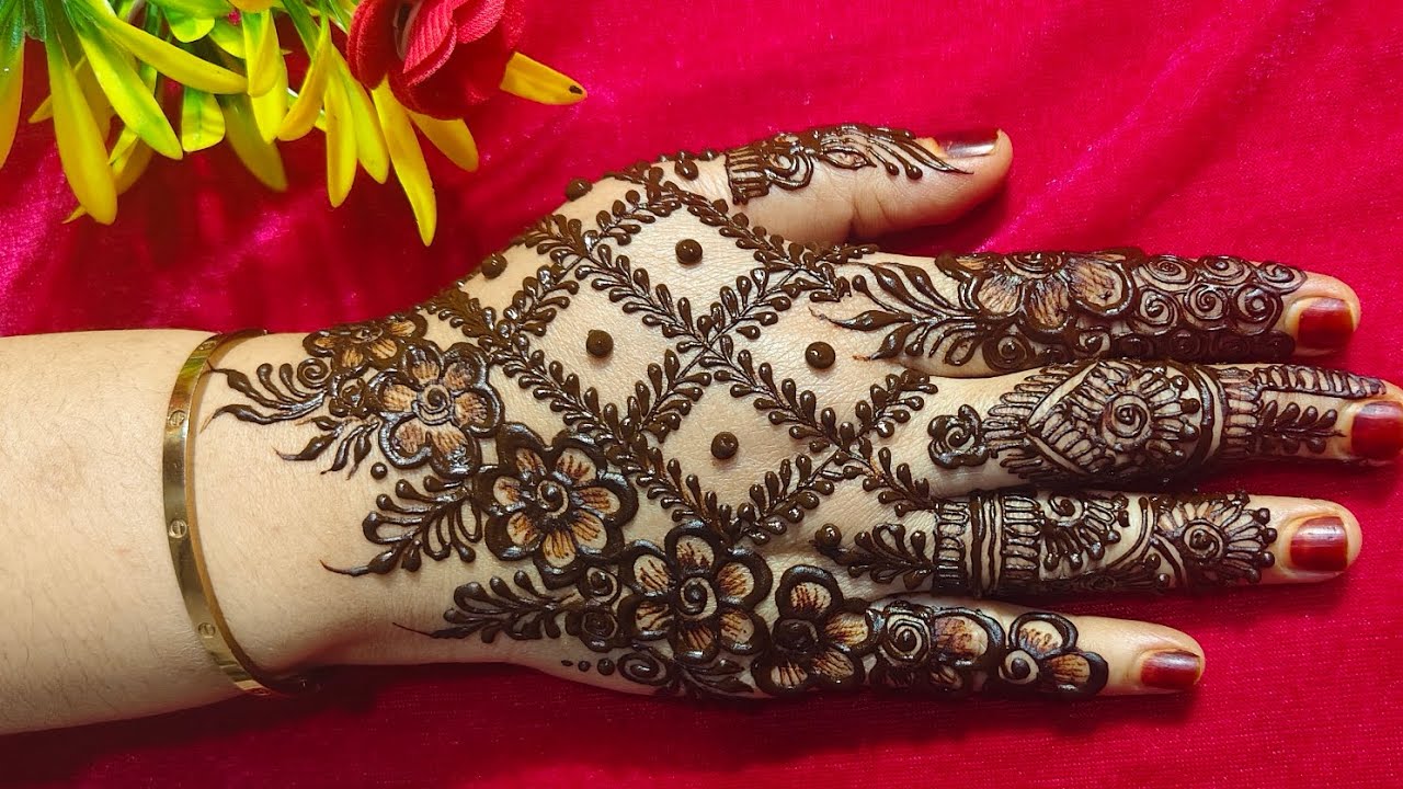 Simple mehndi design|checks mehndi design for back hand|Easy pattern check mehndi designs 
