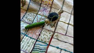 14th April 2026 daily stitching - detached chain stitch leaves