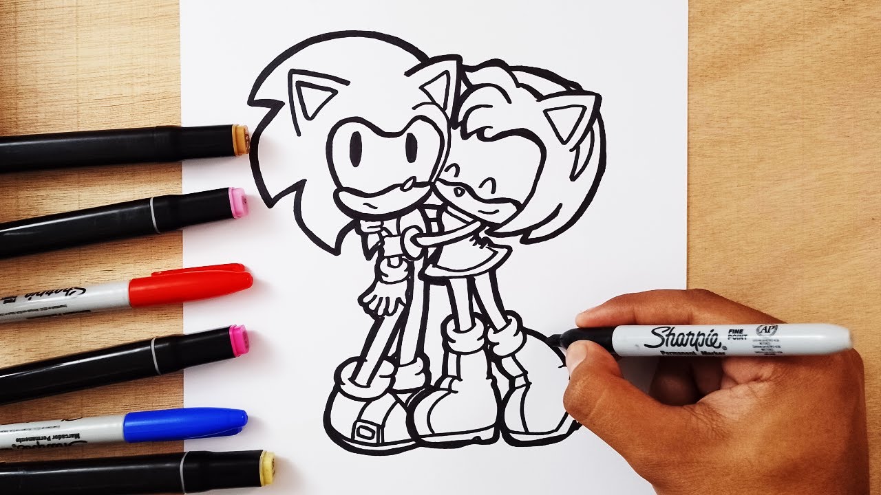 Sonic y amy, Cómo dibujar a sonic, Sonamy comic