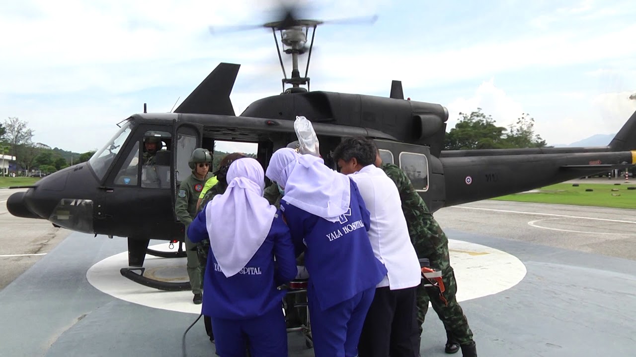 ฮ ทหารช่วยผู้ป่วยหนักจาก อ เบตง ส่งโรงพยาบาลศูนย์ยะลา