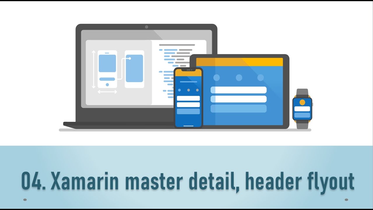 04 Xamarin master detail, header flyout - YouTube