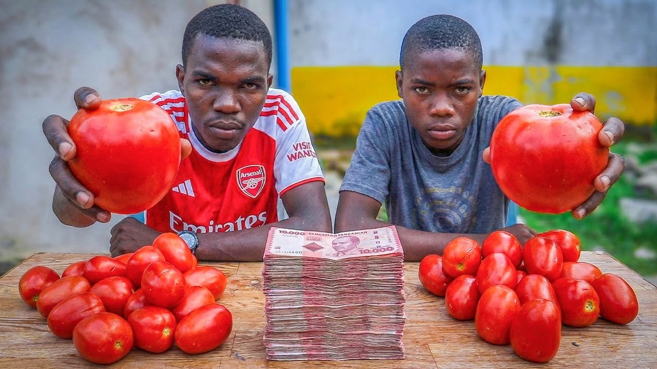 18 TOMATOES EACH… WINNER TAKES 50,000 TSH! 🍅💰  | EXTREME EATING CHALLENGE