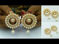 How To Make Designer Pearl Earrings // How To Make Paper Earrings // Paper Jewellery Making //DIY