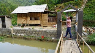 Full video:120 Days Building house, Amazing technique build farm, Green forest life, free bushcraft