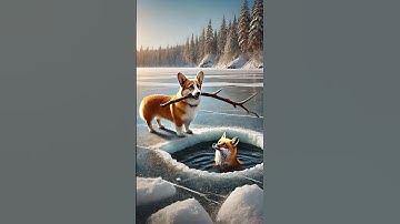 Corgi helps his enemies#loveinshorts #ai #adventure #cute #cartoon #pets #animals #funny