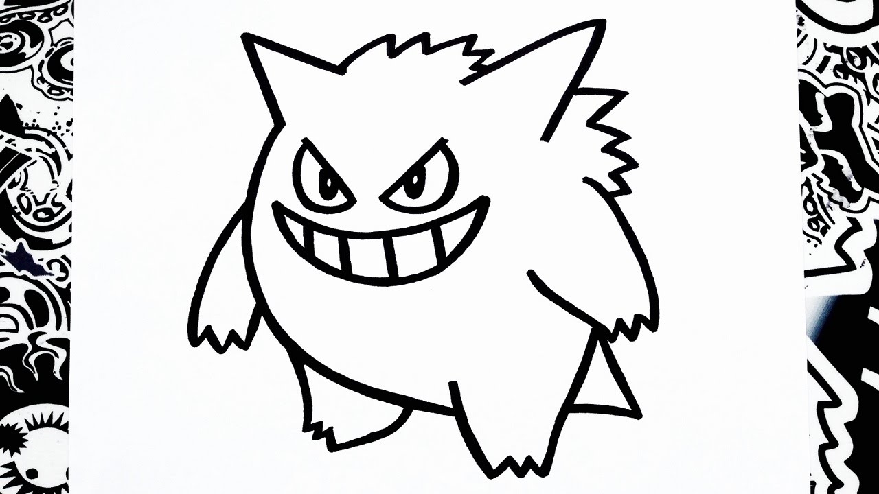 como dibujar a gengar, how to draw gengar