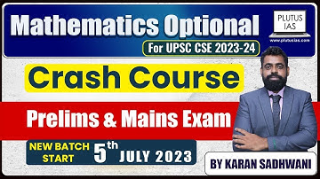 Crash Course Mathematics optional || New Batch Launch  || Prelims & Mains Exam 2024 || Plutus IAS