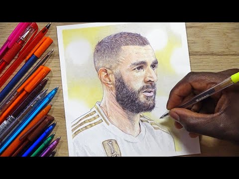 Drawing BENZEMA - Real Madrid C.F. | DeMoose Art