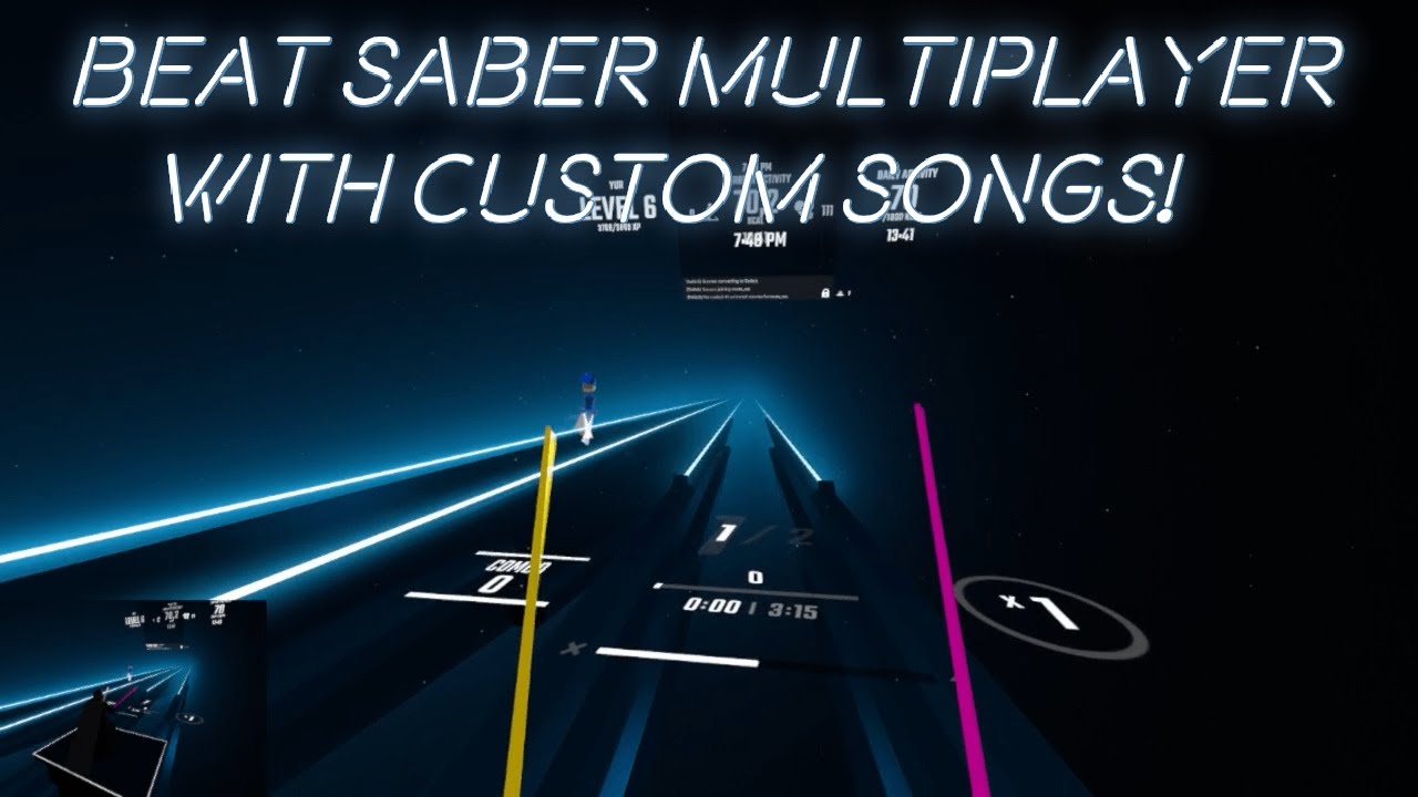 Playing Beat Saber multiplayer with custom songs! - YouTube