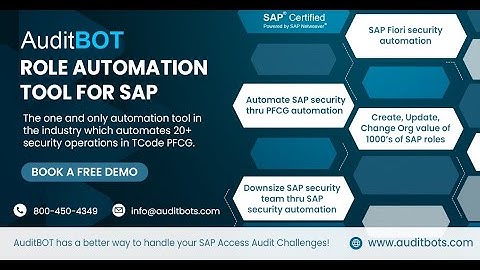 AuditBOT Role Automation | SAP Security Automation | SAP Automation | PFCG automation