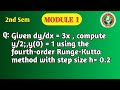 VTU 2nd Sem Maths Module 1 (2025 Scheme) | Runge Kutta 4th Order Method Problem | Numerical Methods