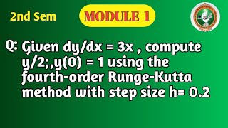 VTU 2nd Sem Maths Module 1 (2025 Scheme) | Runge Kutta 4th Order Method Problem | Numerical Methods screenshot 4