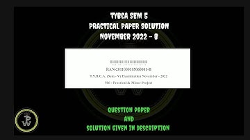 BCA SEM 5 || PRACTICAL PAPER SOLUTION || NOVEMBER 2022 ~ B || #bca #vnsgu