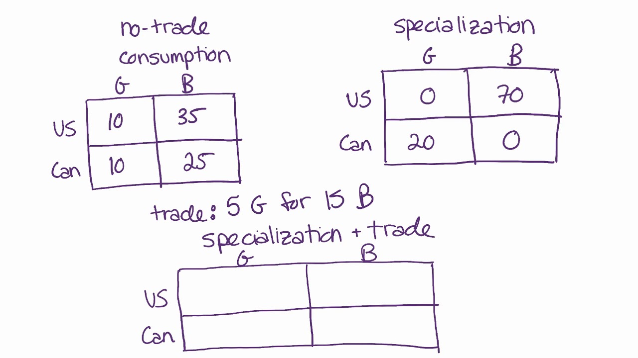 Comparative Advantage And Gains From Trade - The Size Of A Trade