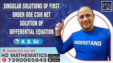 Singular Solutions Of First Order ODE Csir Net Maths (Part 3) solution of differential equation