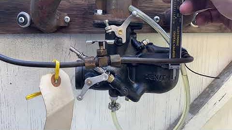 Checking the float level on the Model A carburetor.