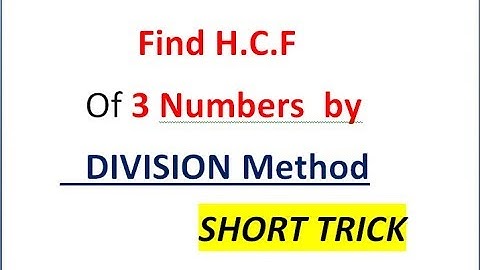 Find HCF of three no.s by Division Method (Short Trick) | by Gate TaLkS