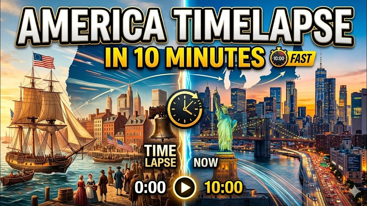 The Story of America in 10 Minutes 🇺🇸 (4K Cinematic Timelapse of 400+ Years of History) 
