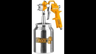 Pistola Pintar Neumática Por Succión Ingco Asg3101 Tacho Metálico 1 Litro