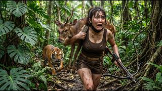Terrified Genius Girl Ran Through the Jungle With a Deer on Her Shoulder as a Tiger Chased Her