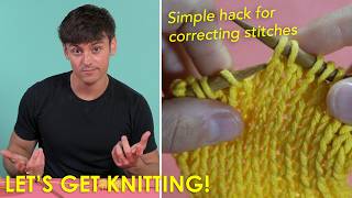 FIX Stitch Errors with Tinking | Beginner's Guide to Knitting with Tom Daley | Let's Get Knitting 🧶