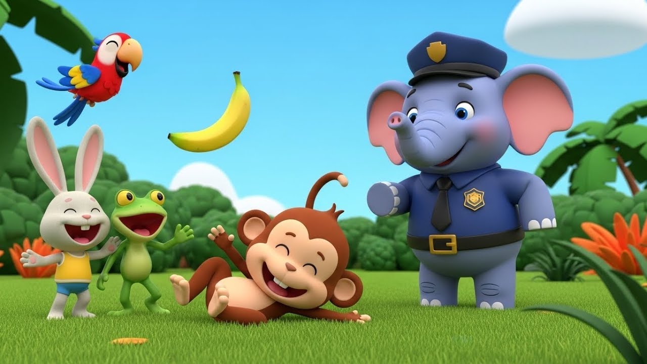 Jungle Police vs Cheeky Monkey | Fun Animal & Kids Song for Toddlers | Nursery Rhymes & Baby Music 🐵