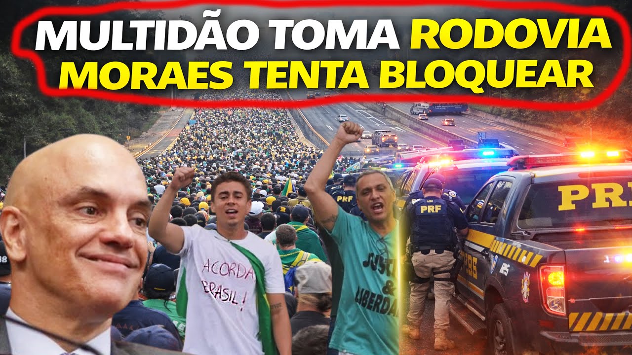 Nikolas chega em Brasília AGORA, multidão toma conta e Globo EXPULSA da caminhada