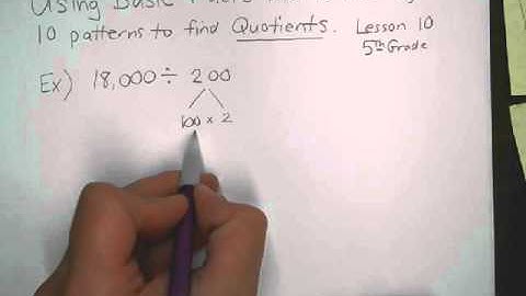 Using Basic Facts and Divide by 10 Patterns to find Quotients