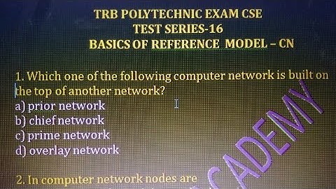 Trb polytechnic exam CSE-Basics of reference models(computer network)