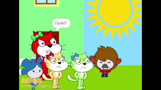Clyde scares Stephanie Cat, Olivia Cat and Tera with the BabyFirst logo/GROUNDED