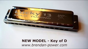 LUCKY 13 Mk2 HARMONICA in SOLO TUNING - Key of D, with Look-Dots!
