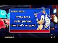If you are a racist person, then that's no good (Sonic)