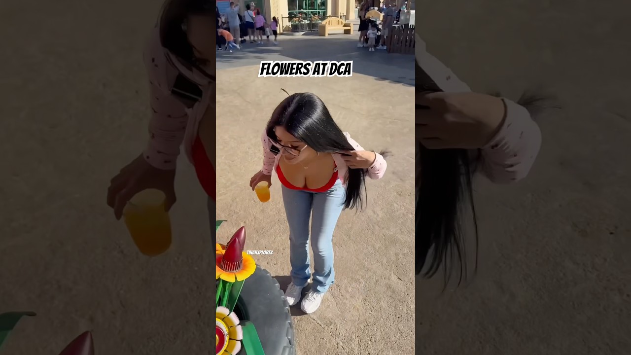 Stopping to smell the flowers at Disney California #viralshort #amusementpark #foryou