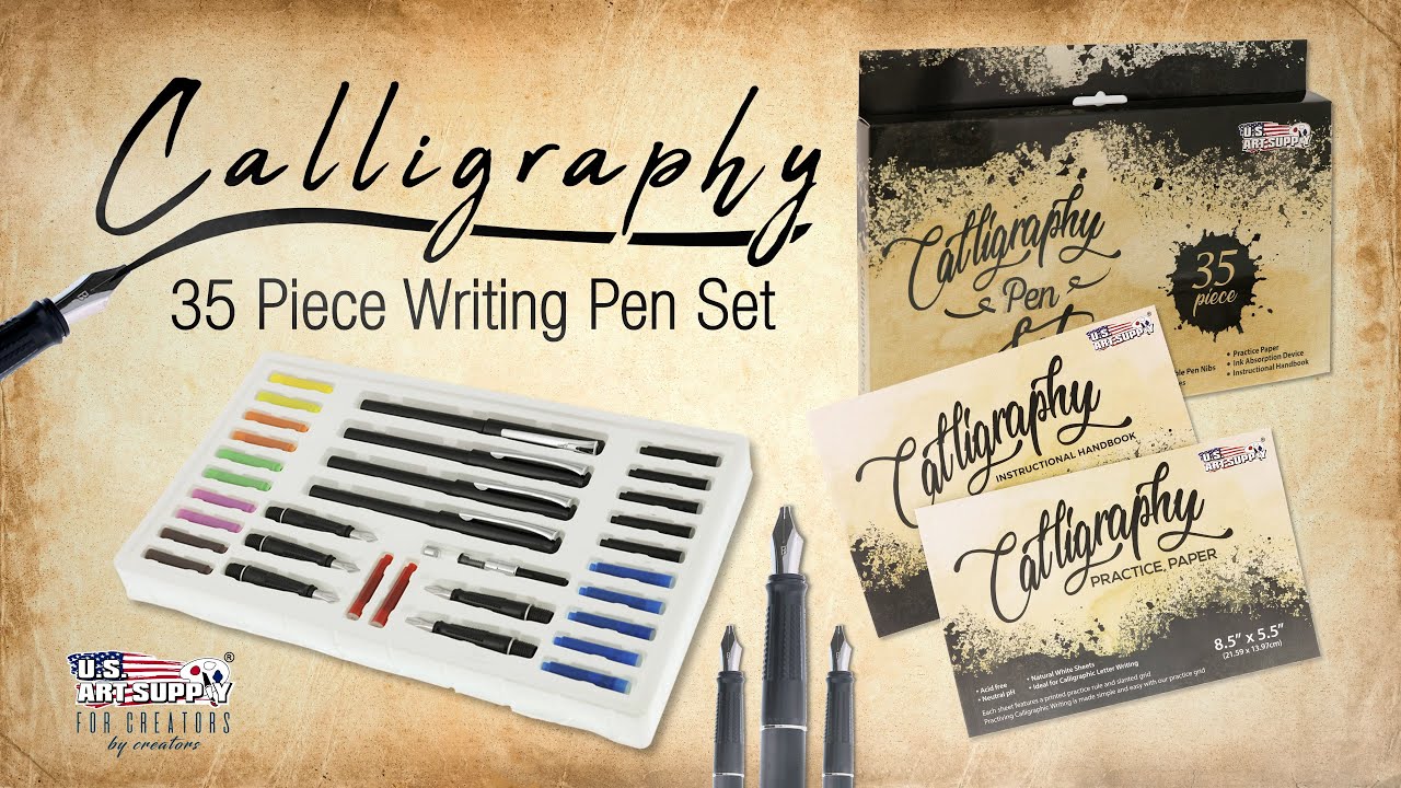 U.S. Art Supply  35-Piece Calligraphy Pen Writing Set 