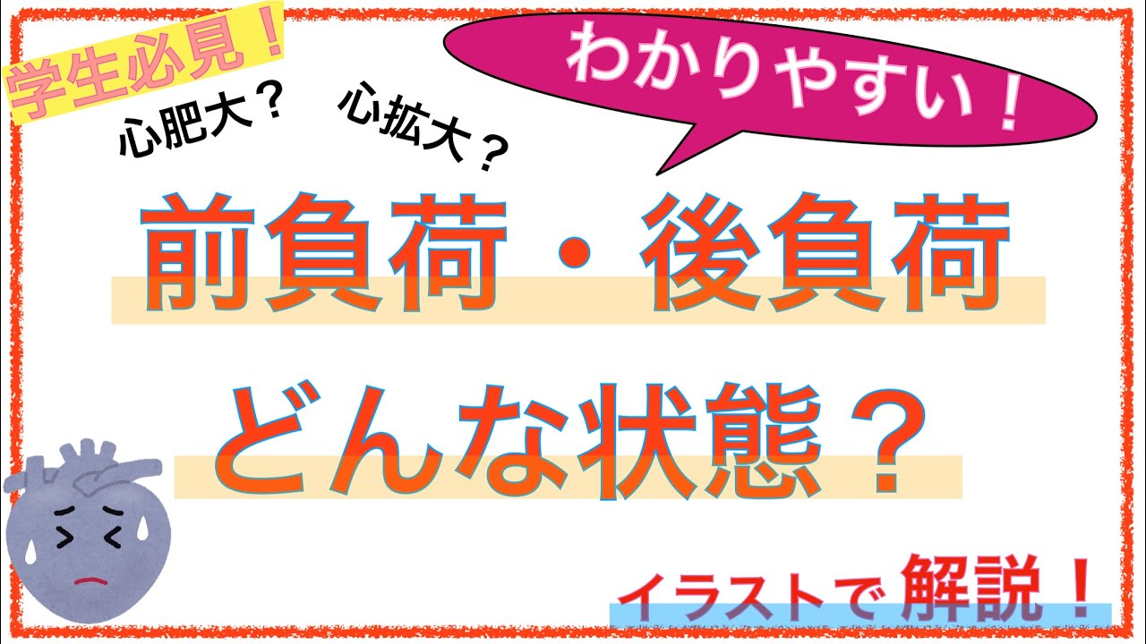 教科書をわかりやすく 前負荷 後負荷ってどんな状態 心不全の基礎を解説 Youtube