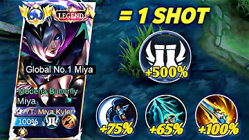 MIYA 1 HIT DELETE TUTORIAL BUILD 2025!🤔 (100% AUTO KILL.) Miya Best Build and Emblem 2025!!! - MLBB🔥