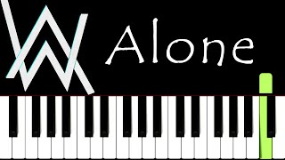 Alone Easy Beginner Piano | Alan Walker