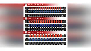 ABS Socket Organizer 1/2 inch 3/8 inch and 1/4 Clip Drive Socket Rail Holders Heavy Duty Socket R