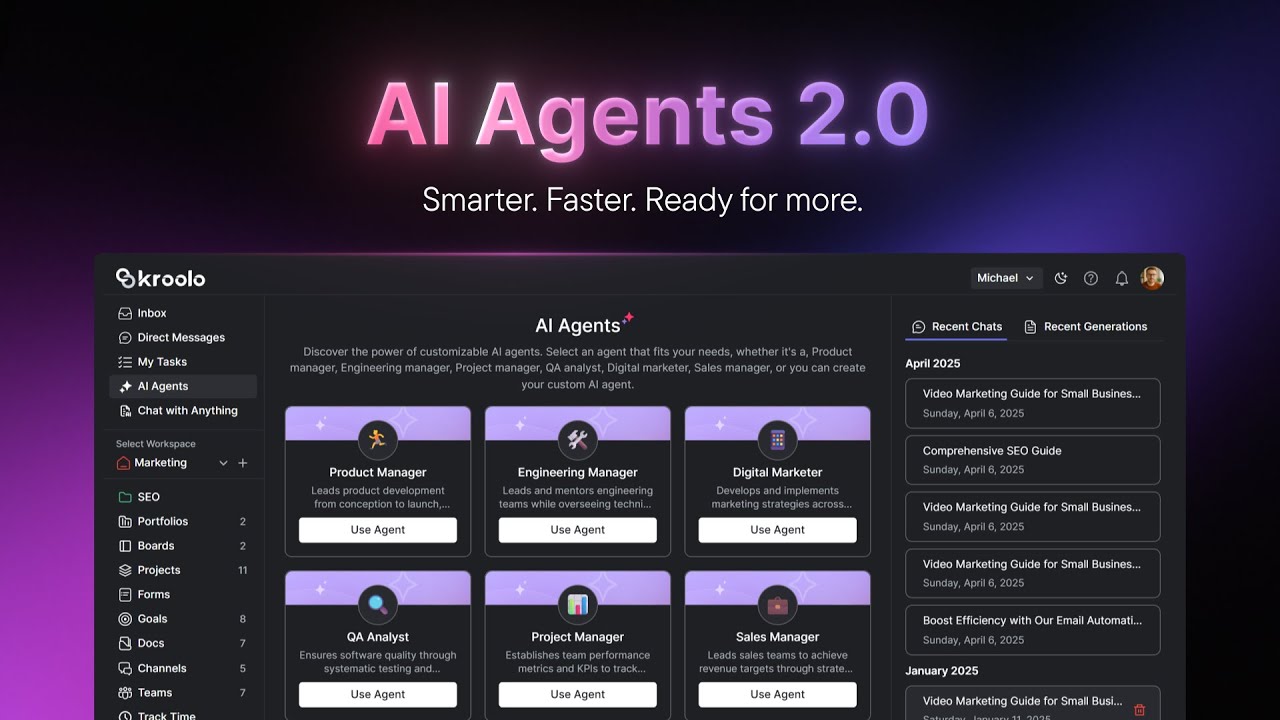 AI Agents 2.0 by Kroolo – Build Your Custom AI Team in Seconds!