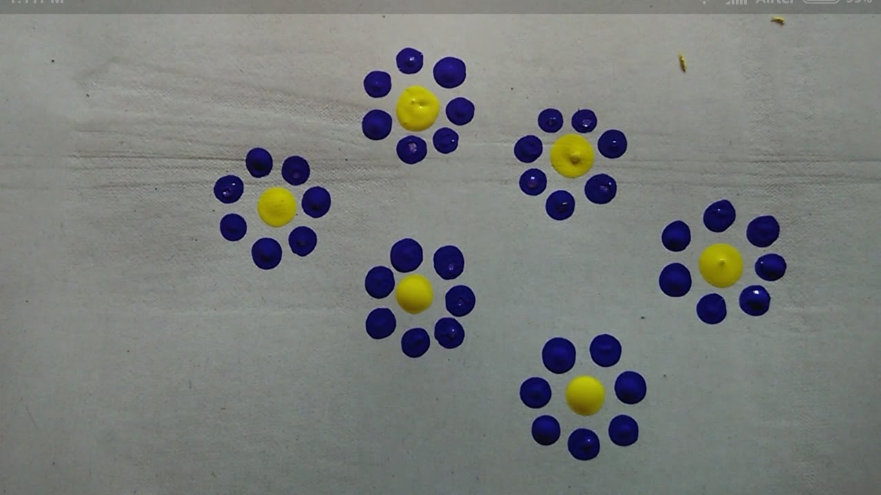 Easiest flower painting with buds !!! 1 minute painting YouTube