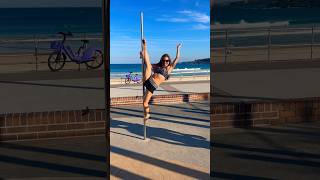 Advanced pole trick- pole splits from brass monkey #poledancer #polefitness #poletricks