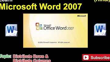 32 Microsoft Word 2007   Distribute Rows & Distribute Columns
