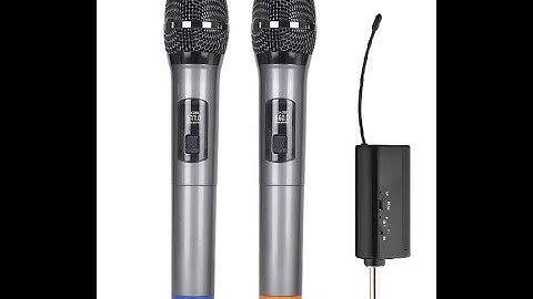 kh Duel Professional UHF Wireless Microphone with Portable Mini Receiver, Karaoke Handheld mic Syste