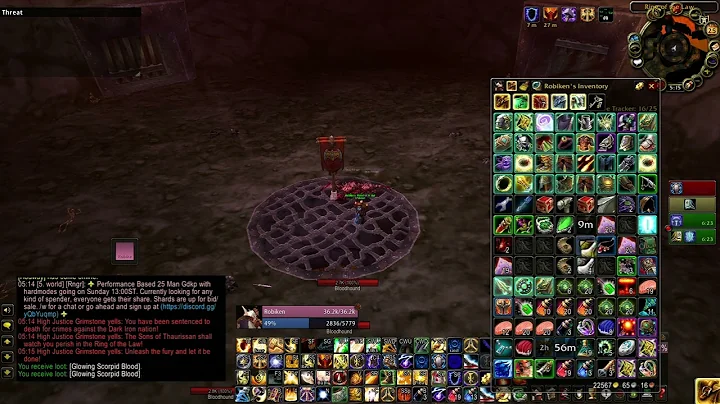Summoning and defeating Theldren, the secret boss in Blackrock Depths for the T2 questline