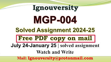 MGP 004 solved assignment 2024-25 in English || mgp 004 solved assignment 2025 || mgp4 2024-25