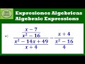 Resolver Operaciones Algebraicas sumas y restas fracciones simplificar